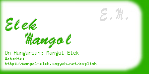 elek mangol business card